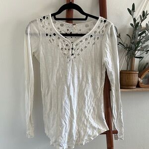 Free People eyelet long sleeve shirt